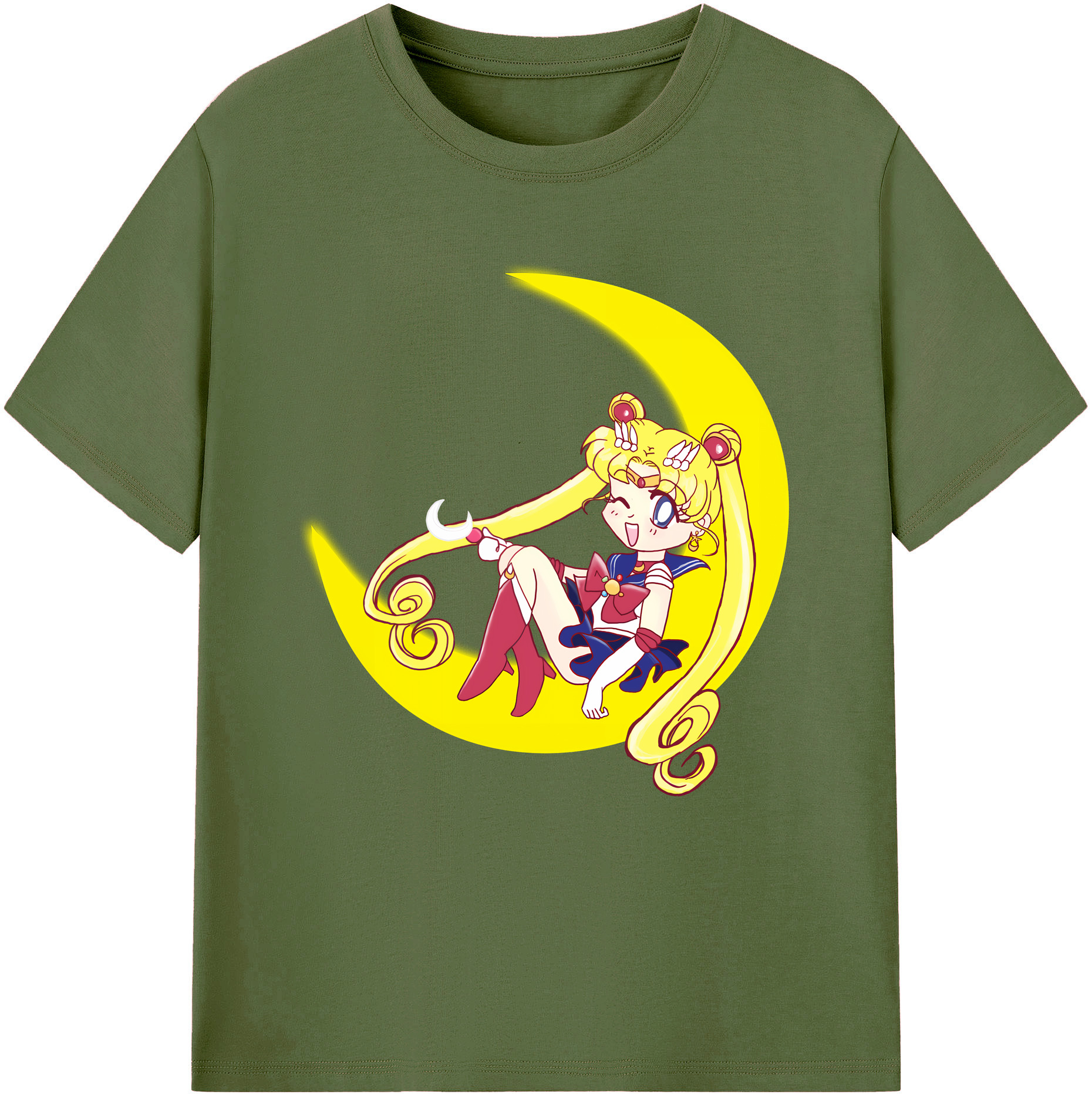 （画像用） 美少女戦士セーラームーン 月野 うさぎ つきの うさぎ Sailor Moon Tsukino Usagi 綿100％半袖Tシャツ（フロントプリント）